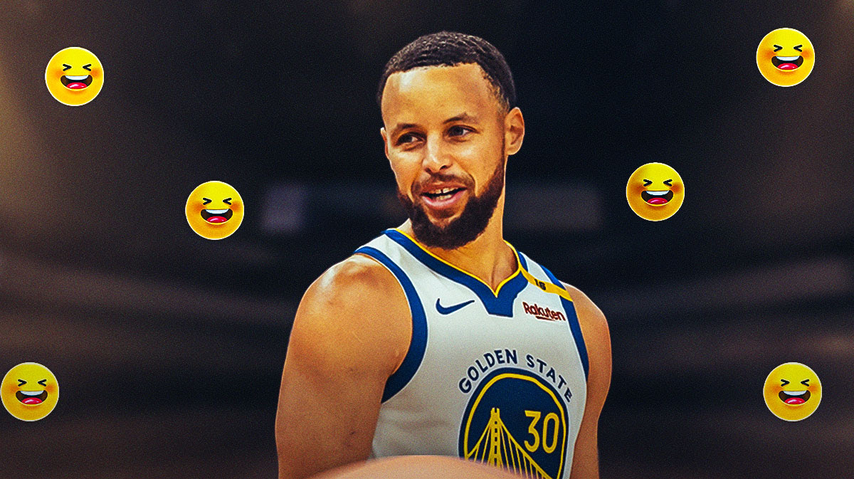 Warriors G Steph Curry surrounded by laughing emojis