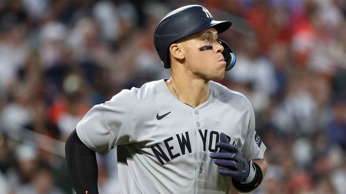 New York Yankees outfielder Aaron Judge (99) walks during the fifth inning against the Baltimore Orioles at Oriole Park at Camden Yards.