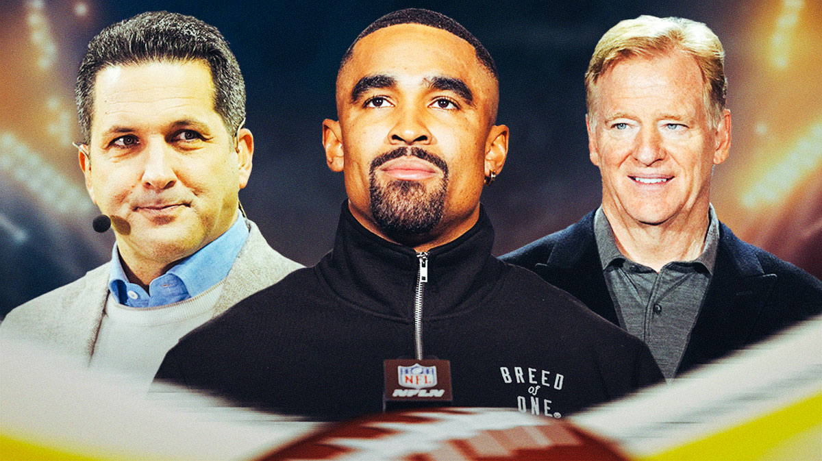 Adam Schefter, Jalen Hurts, and Roger Goodell