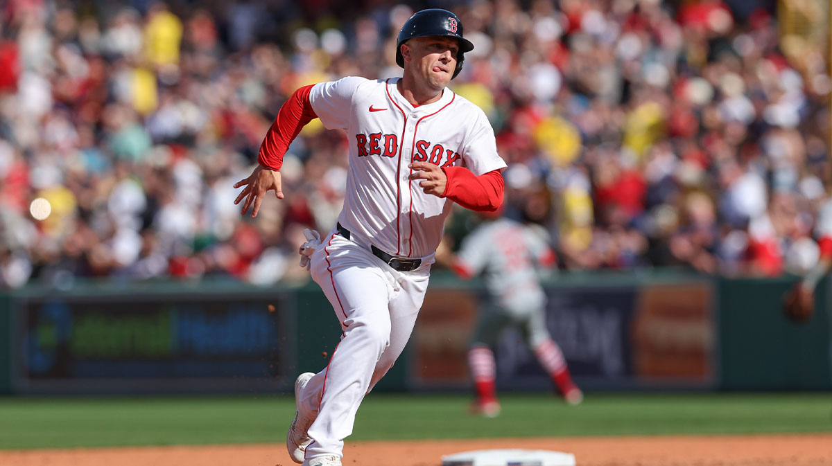 Boston Red Sox third baseman Alex Bregman (2) runs to third during the fifth inning against the St. Louis Cardinals at Fenway Park
