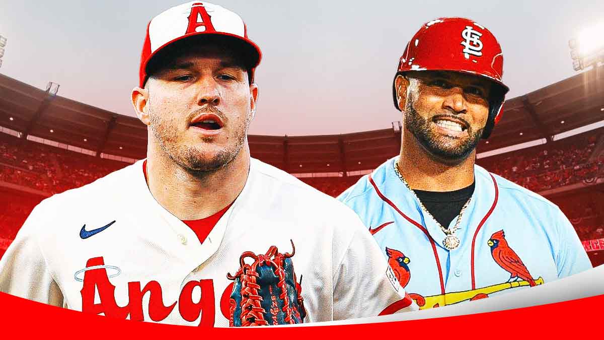 Mike Trout with Angels. Albert Pujols with Cardinals