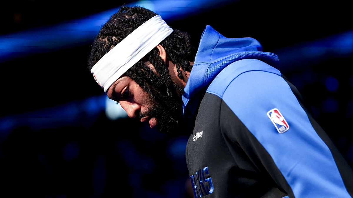 Dallas Mavericks forward Anthony Davis (3) is introduced before the game against the Atlanta Hawks at American Airlines Center.