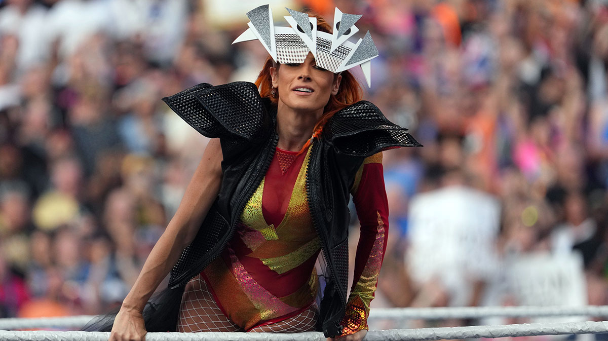 WWE star Becky Lynch, who may have teased her return and heel turn at WrestleMania 41, at SummerSlam in 2022.