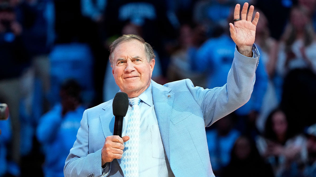 North Carolina Tar Heels head football coach Bill Belichick during half time at Dean E. Smith Center. Mandatory Credit: Bob Donnan-Imagn Images