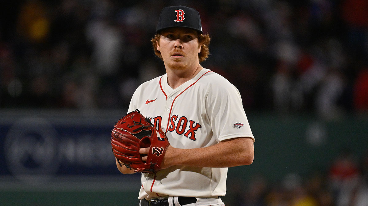 Boston Red Sox staring pitcher Hunter Dobbins (73) pitches against the St. Louis Cardinals during the second inning at Fenway Park.
