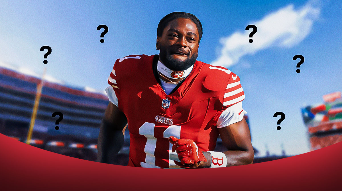 Brandon Aiyuk with question marks around the picture.
