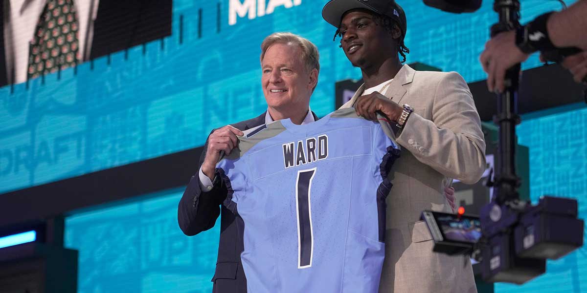 Titans’ head coach Brian Callahan asked if Cam Ward will start as QB1