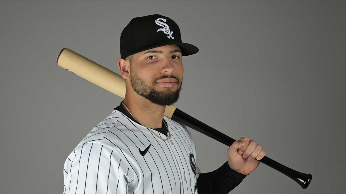 Chicago White Sox catcher Edgar Quero (86) poses for a photo on media day at the team’s spring training facility in Glendale, AZ.