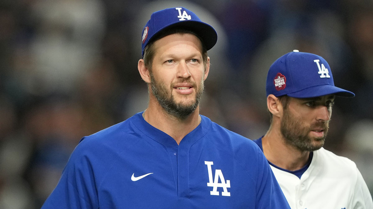 Los Angeles Dodgers pitcher Clayton Kershaw (22) after the game against the Chicago Cubs during the Tokyo Series at Tokyo Dome.