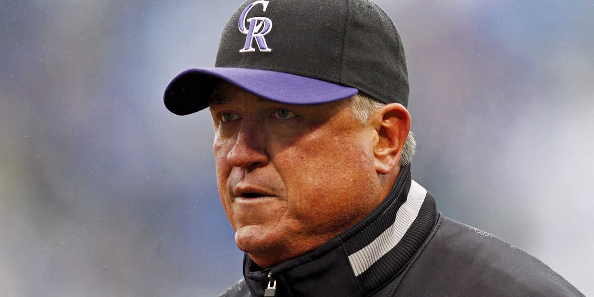 Apr 13, 2009; Chicago, IL, USA; Colorado Rockies manager Clint Hurdle walks back to the dugout after being ejected between the fourth and fifth innings of the game against the Chicago Cubs at Wrigley Field. The Cubs beat the Rockies 4-0. Mandatory Credit: Jerry Lai-Imagn Images