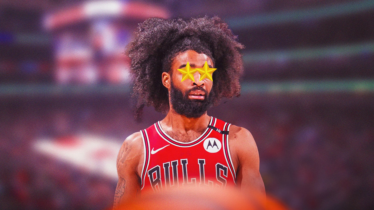 Coby White, Coby White Bulls, Billy Donovan, Bulls, Eastern Conference Player of the Month, Coby White with star eyes, Bulls arena in the background