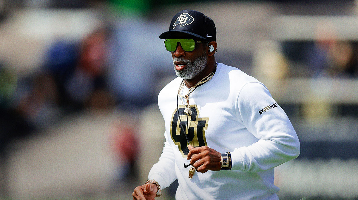 Colorado Buffaloes head coach Deion Sanders during the spring game at Folsom Field.