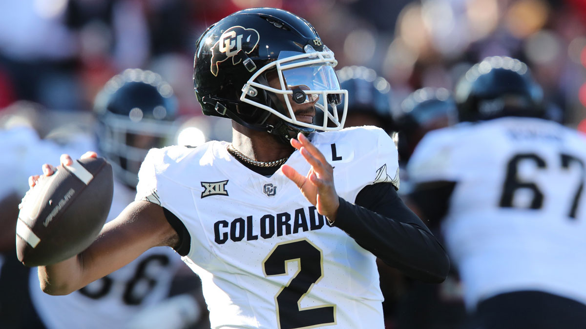 Colorado Buffalos quarterback Shedeur Sanders (2) passes against the Texas Tech Red Raiders in the first half at Jones AT&T Stadium and Cody Campbell Field.
