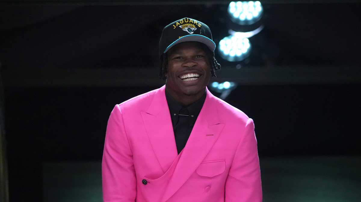 Colorado Buffaloes wide receiver Travis Hunter is selected by the Jacksonville Jaguars as the number two pick in the first round of the 2025 NFL Draft at Lambeau Field.