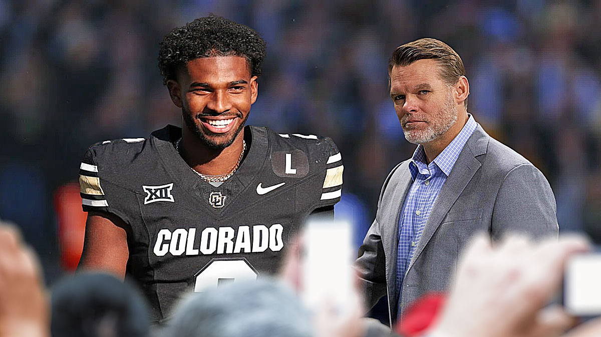 Former Colorado football player Shedeur Sanders and Indianapolis Colts general manager Chris Ballard