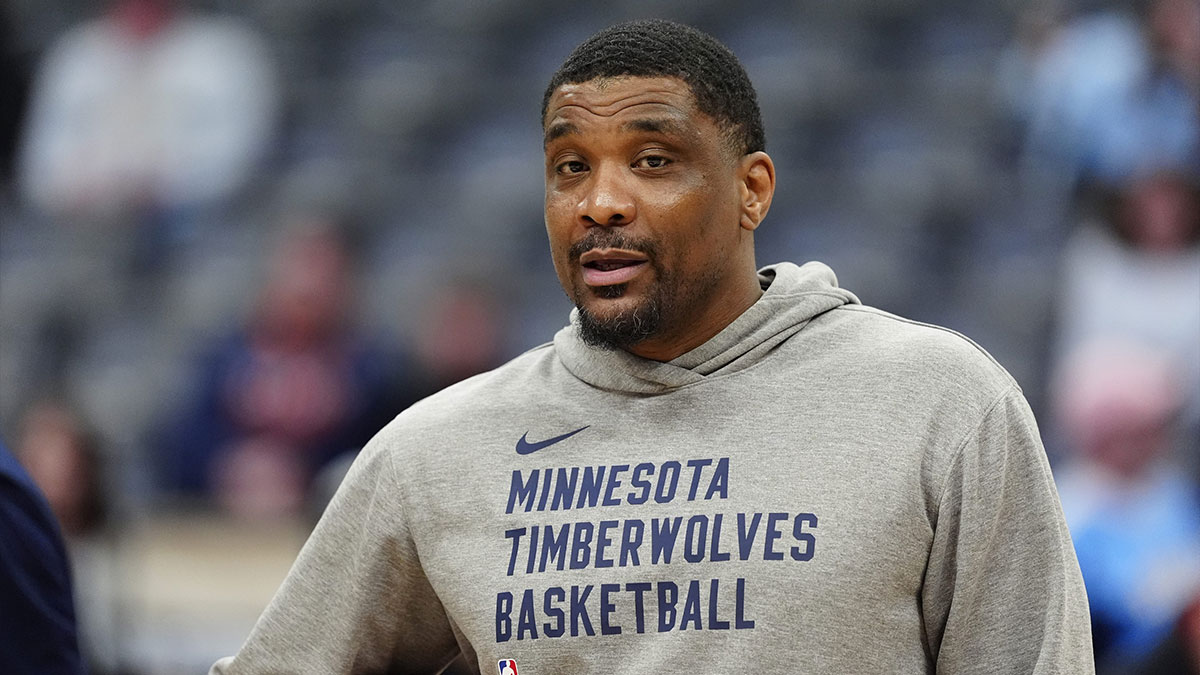 Minnesota Timberwolves assistant coach Corliss Williamson before a game against the Denver Nuggets at Ball Arena.