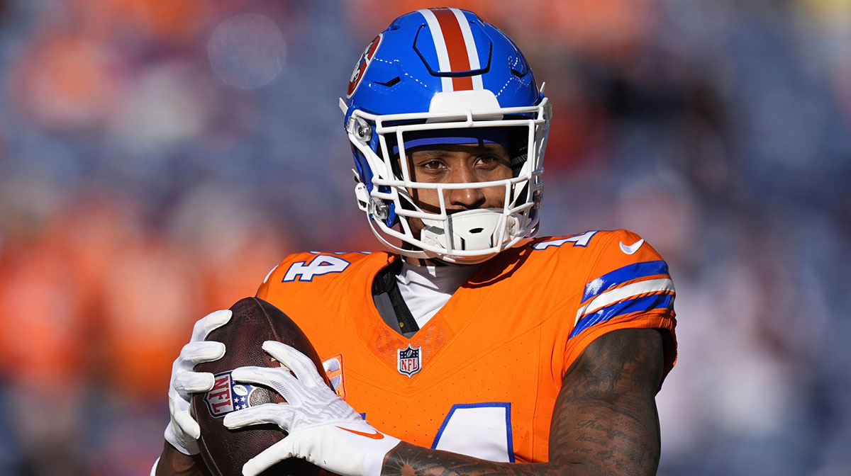 Denver Broncos wide receiver Courtland Sutton (14) before the game against the Kansas City Chiefs at Empower Field at Mile High.