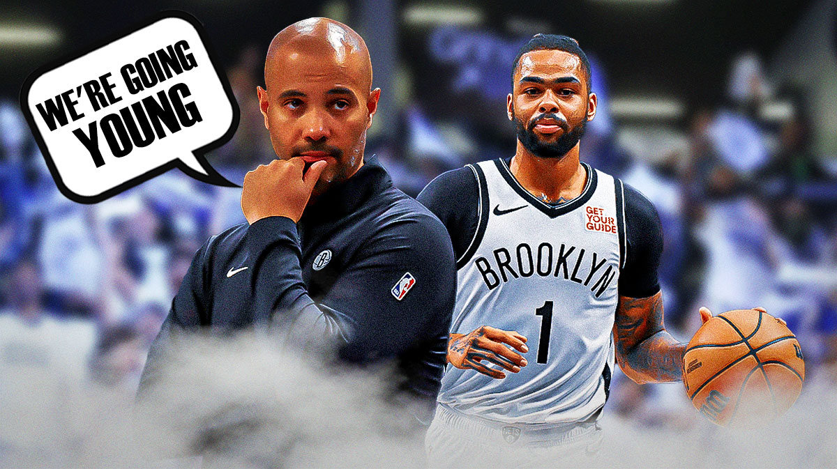 Jordi Fernandez saying "We're going young" to D'Angelo Russell