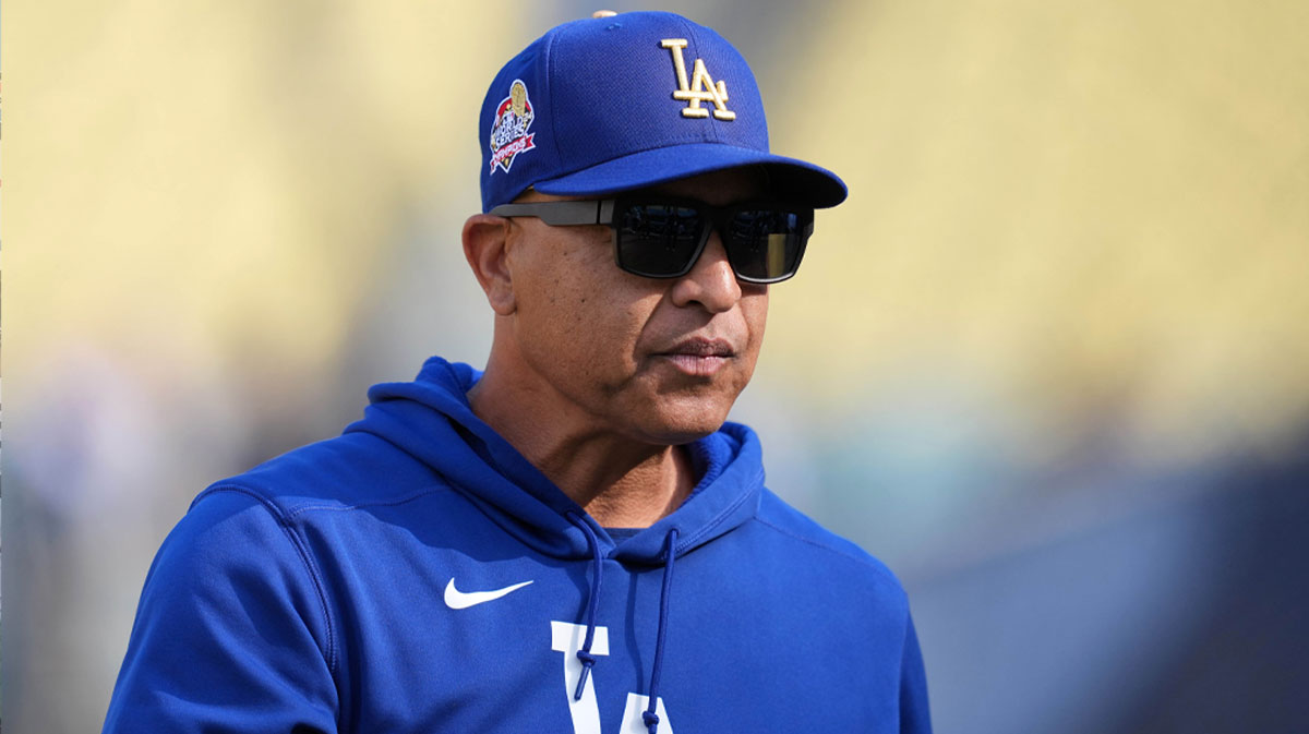 Los Angeles Dodgers manager Dave Roberts before the game against the Detroit Tigers at Dodger Stadium.