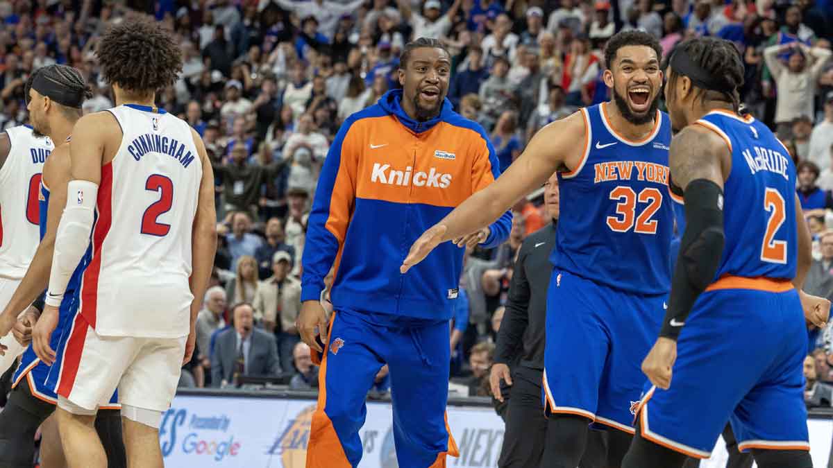 Knicks’ Karl-Anthony Towns starts Game 5 with thunderous dunk over Cade Cunningham