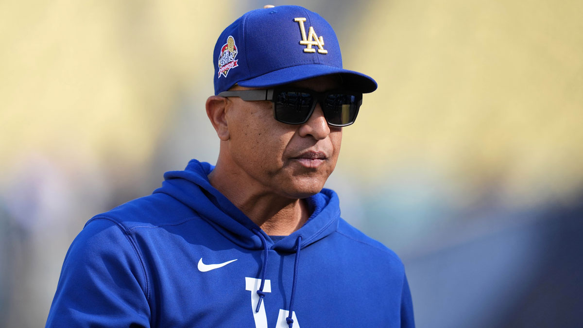 Los Angeles Dodgers manager Dave Roberts before the game against the Detroit Tigers at Dodger Stadium.