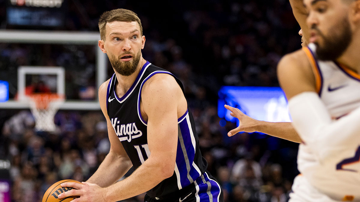 Sacramento Kings center Domantas Sabonis (11) looks to pass against the Phoenix Suns during the second quarter at Golden 1 Center. NBA trade candidate