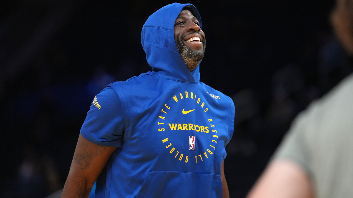 Golden State Warriors forward Draymond Green (23) stands on the court before the start of the game against the Houston Rockets at the Chase Center.