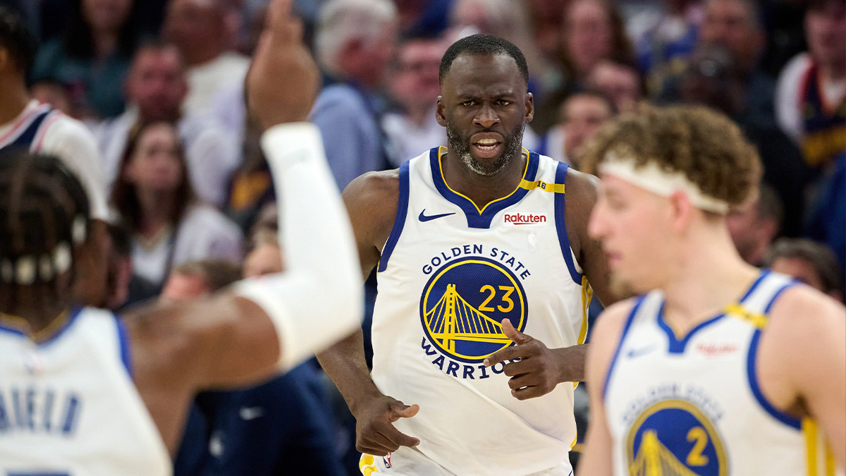 Golden State Warriors forward Draymond Green (23) reacts to a referee's call against the LA Clippers during the third quarter at Chase Center.