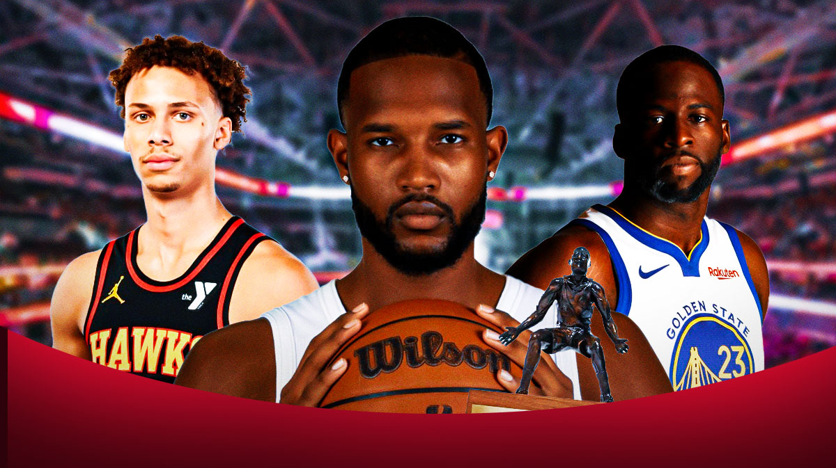 Cavs' Evan Mobley DPOY next to Draymond Green and Dyson Daniels