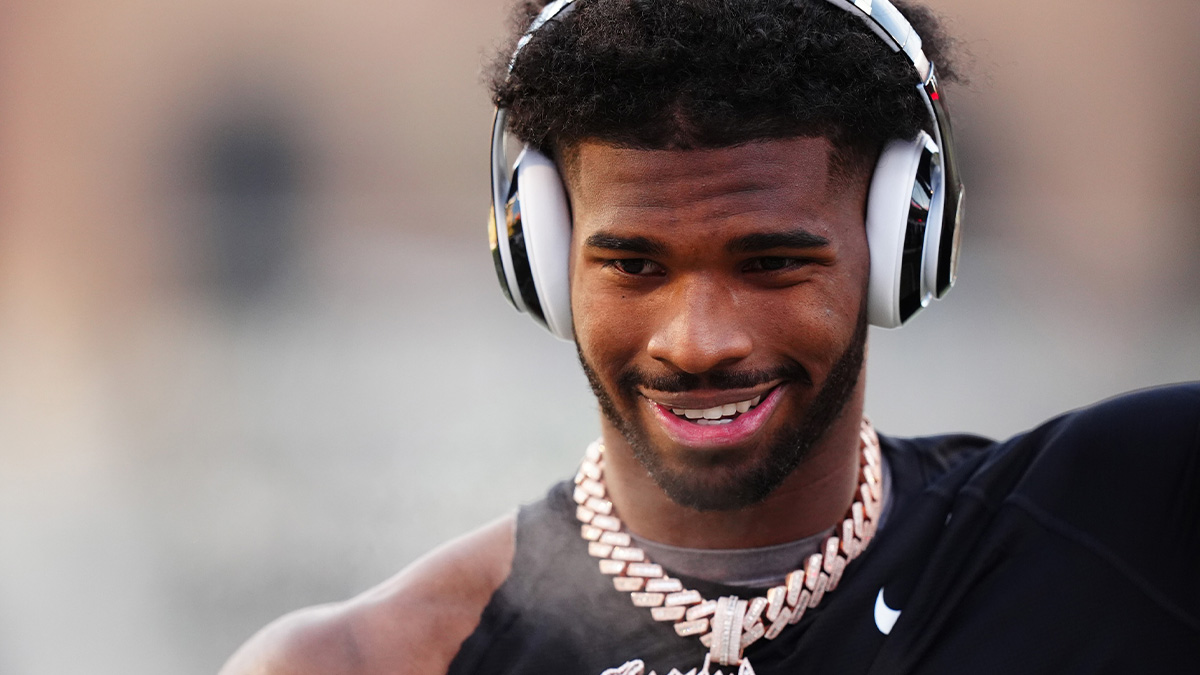 Colorado Buffaloes quarterback Shedeur Sanders (2) before the game against the Oklahoma State Cowboys at Folsom Field.