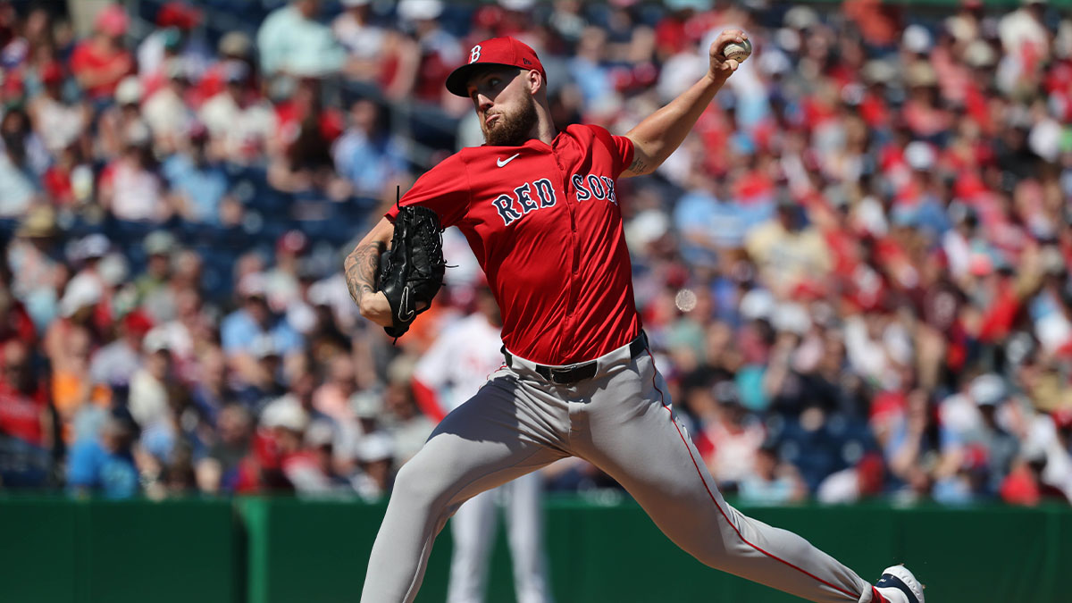 Boston Red Sox starting pitcher Garrett Crochet (35) throws a pitch during the first inning against the Philadelphia Phillies at BayCare Ballpark.