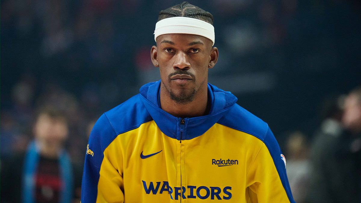 Golden State Warriors forward Jimmy Butler III (10) before a game against the Portland Trail Blazers at Moda Center.