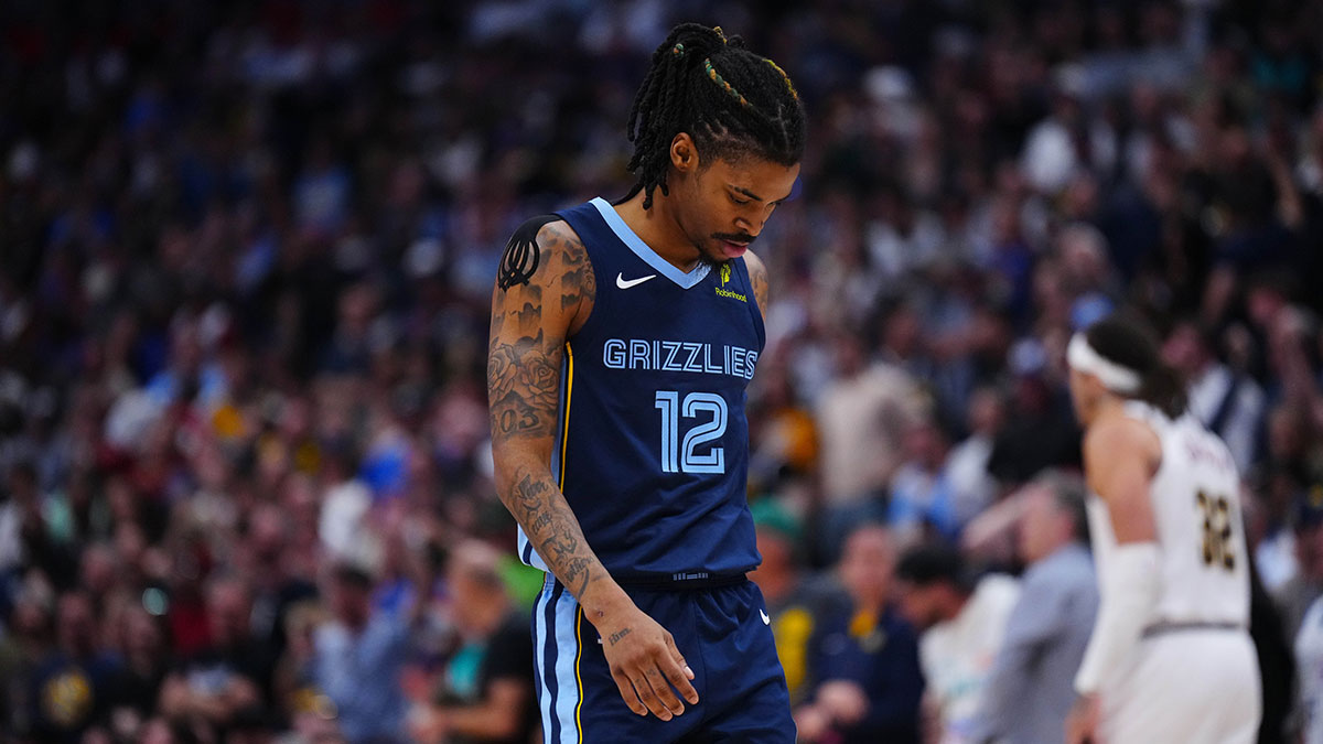 Grizzlies guard Ja Morant (12) following the loss