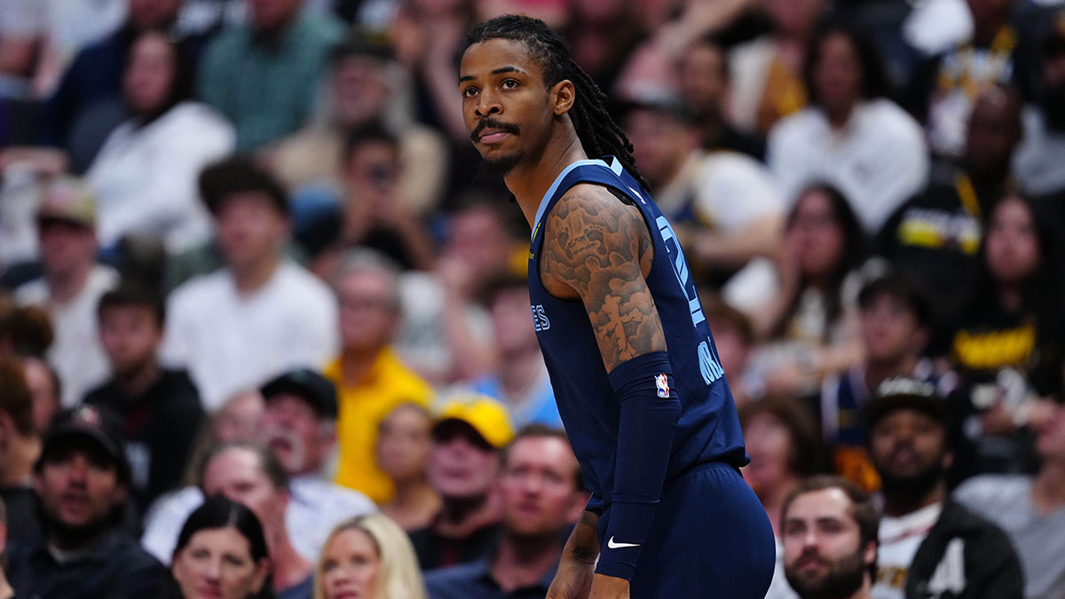 Memphis Grizzlies guard Ja Morant (12) during the second quarter against the Denver Nuggets at Ball Arena.