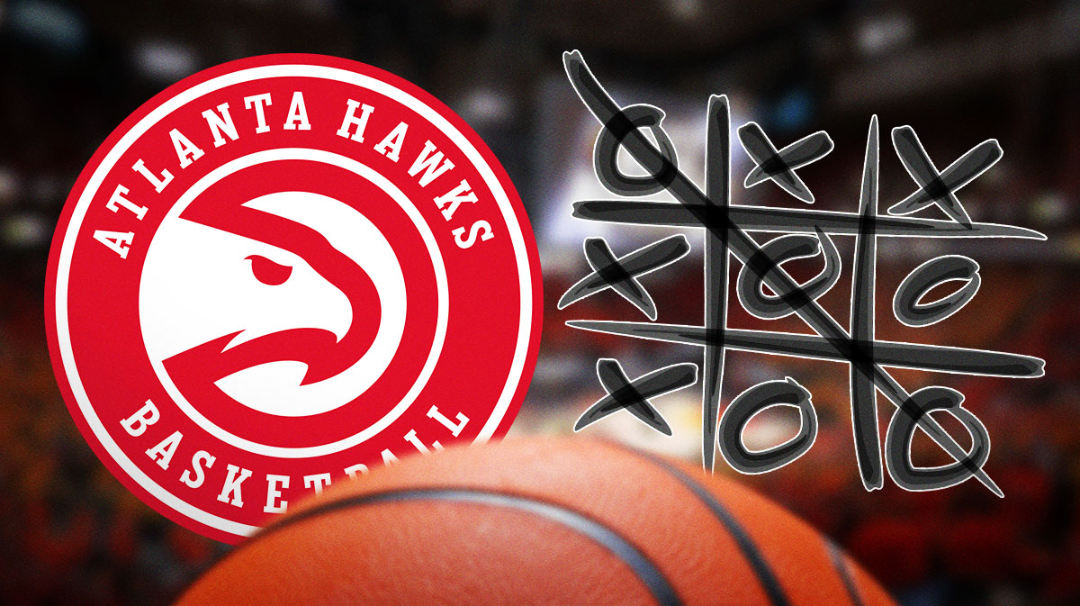 An Atlanta Hawks logo with tic-tac-toe next to it