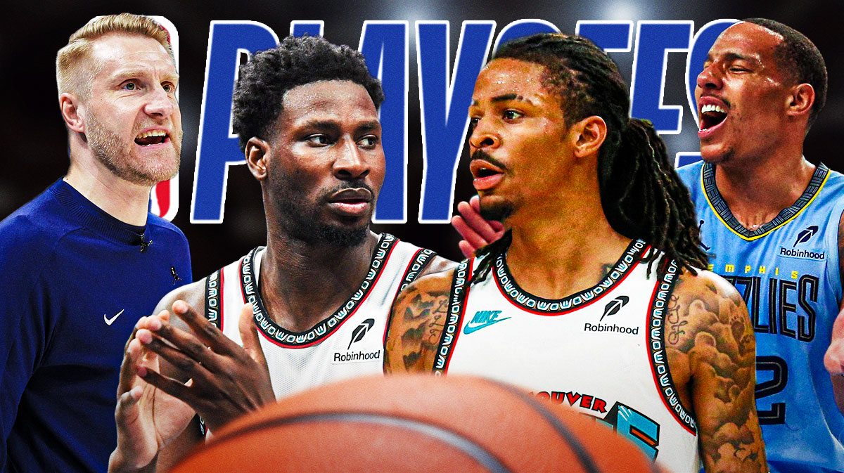 Ja Morant, Jaren Jackson Jr., Desmond Bane, Tuomas Iisalo, NBA Playoffs logo