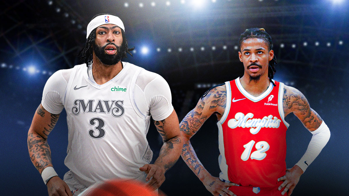 Dallas Mavericks player Anthony Davis alongside Memphis Grizzlies player Ja Morant