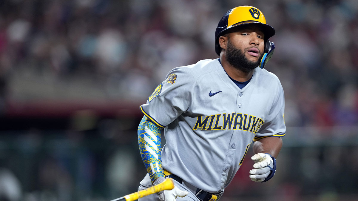 Milwaukee Brewers outfielder Jackson Chourio (11) hits a solo home run against the Arizona Diamondbacks during the sixth inning at Chase Field.