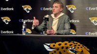 Jacksonville Jaguars general manager James Gladstone talks about the team's third-round picks on April 25 at the Miller Electric Center.