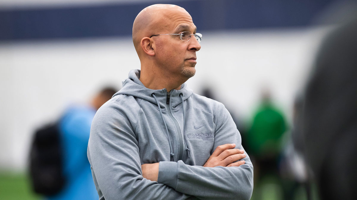 Head coach James Franklin during Penn State's Pro Day in Holuba Hall