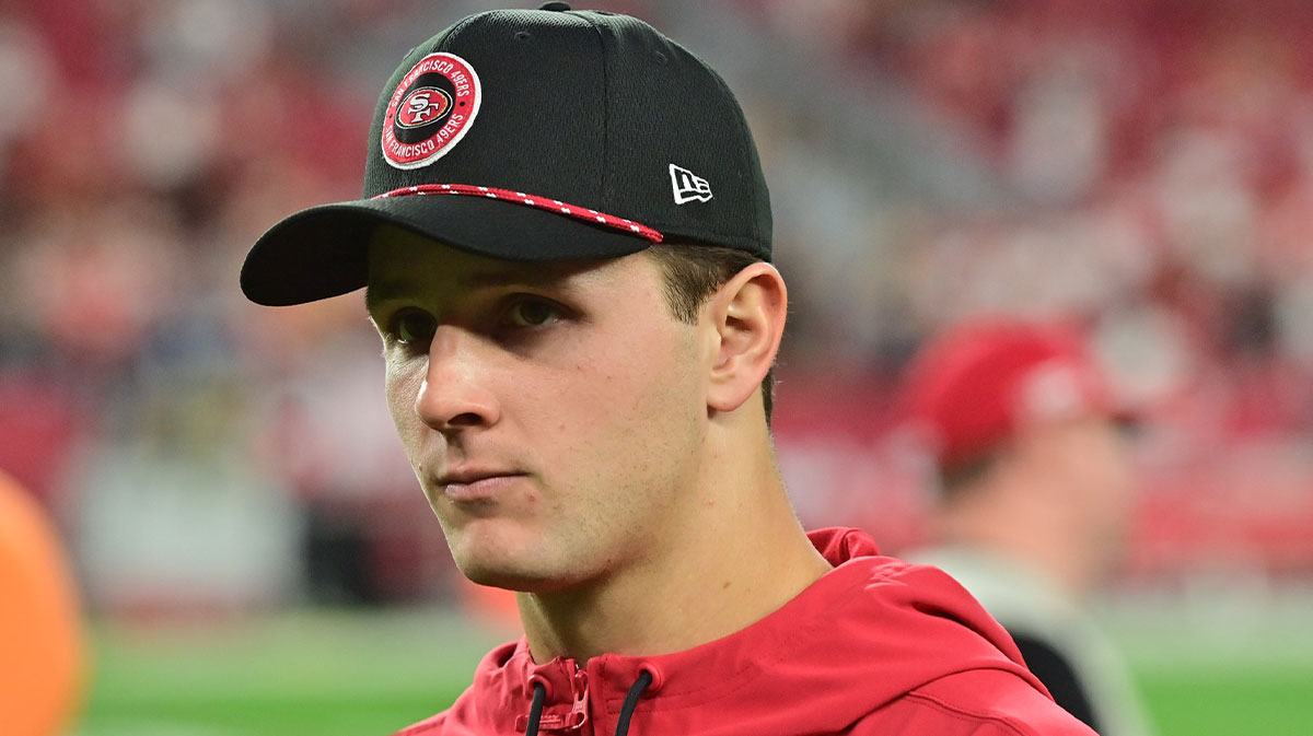 San Francisco 49ers quarterback Brock Purdy (13) looks on after losing to the Arizona Cardinals at State Farm Stadium.