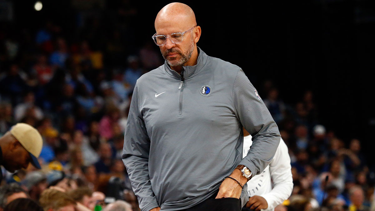 Dallas Mavericks head coach Jason Kidd reacts during the third quarter against the Memphis Grizzlies at FedExForum.