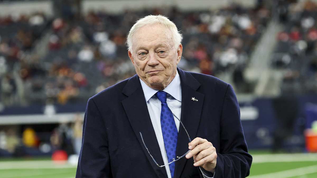 Jan 5, 2025; Arlington, Texas, USA; Dallas Cowboys owner Jerry Jones before the game against the Washington Commanders at AT&T Stadium. Mandatory Credit: Kevin Jairaj-Imagn Images