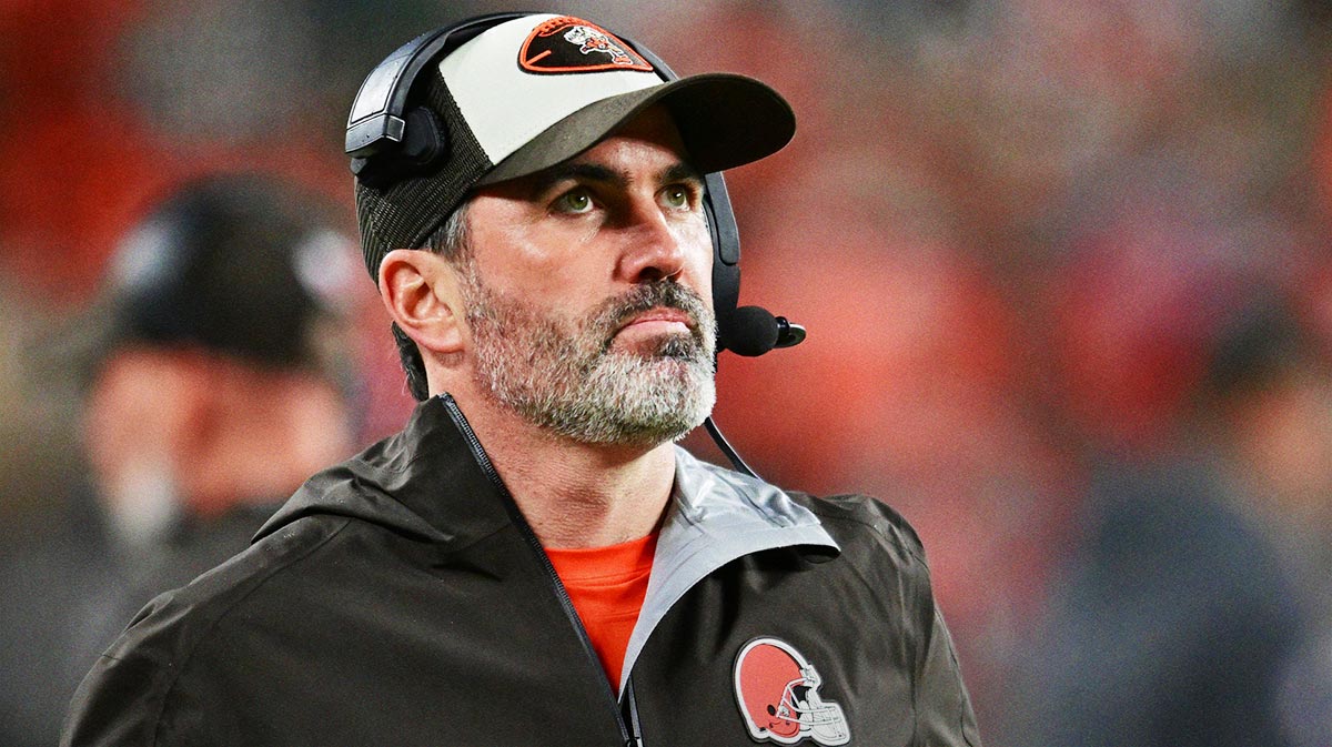Dec 29, 2024; Cleveland, Ohio, USA; Cleveland Browns head coach Kevin Stefanski looks on during the second half against the Miami Dolphins at Huntington Bank Field. Mandatory Credit: Ken Blaze-Imagn Images