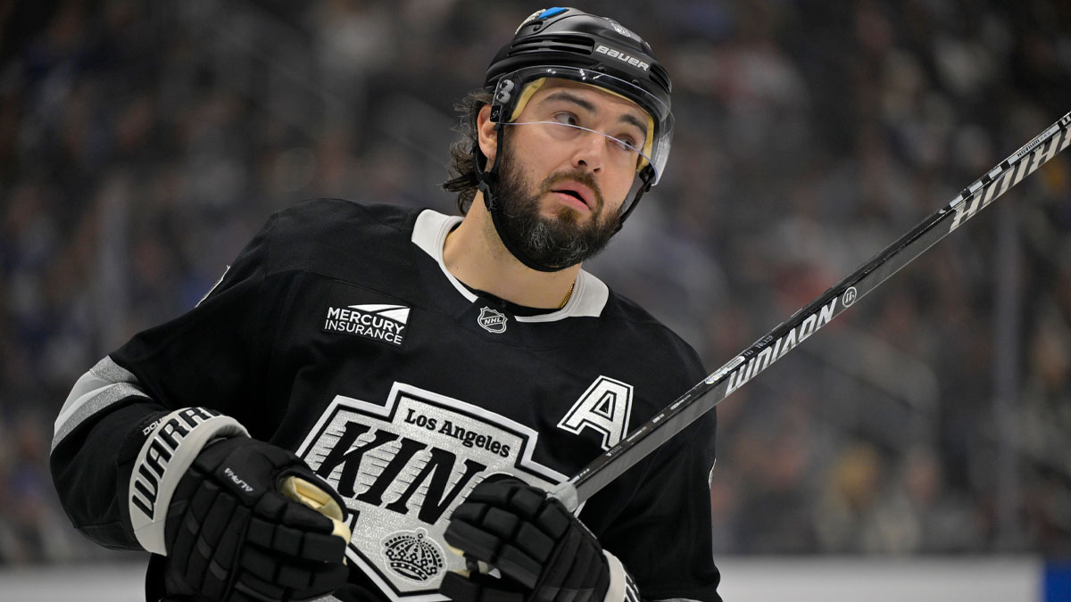 Los Angeles Kings defenseman Drew Doughty (8) on the ice in the first period against the Toronto Maple Leafs at Crypto.com Arena.
