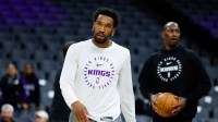 Kings guard Malik Monk (0) warms up before a game against the Portland Trail Blazers at Golden 1 Center