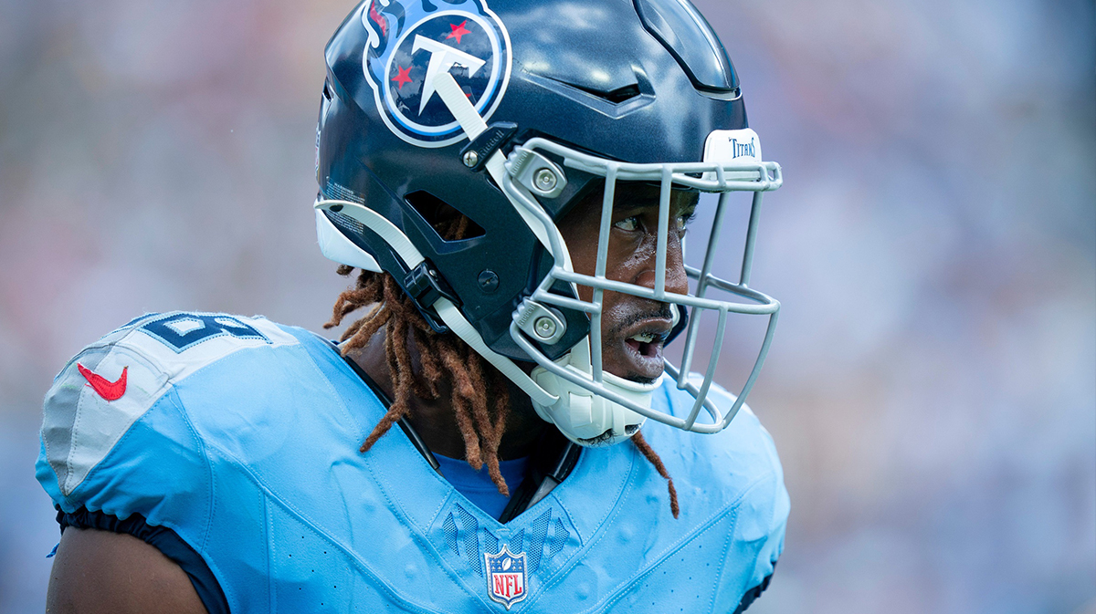 Tennessee Titans cornerback L'Jarius Sneed (38) heads off the field after a goal-line stop against the p/ during their game at Nissan Stadium.