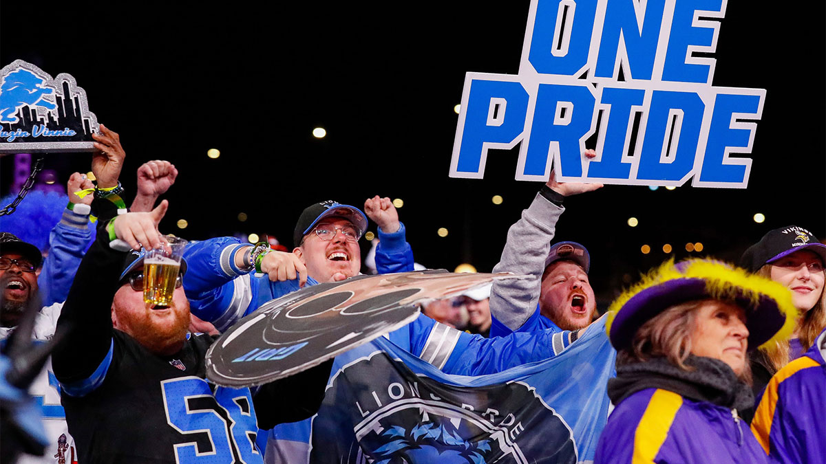 Detroit Lions fans cheer after the team selects Arkansas wide receiver Isaac TeSlaa with the 70th overall pick during the third round of the 2025 NFL Draft on Friday, April 25, 2025, at Lambeau Field in Green Bay, Wisconsin. The draft runs through April 26. Tork Mason/USA TODAY NETWORK-Wisconsin