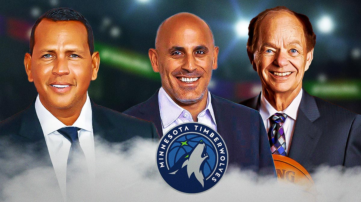 Timberwolves' owner Glen Taylor with Alex Rodriguez and Marc Lore