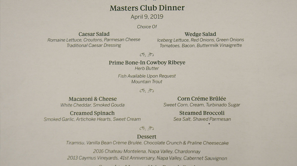 Former Masters champion already asking Rory McIlroy for Champions Dinner menu